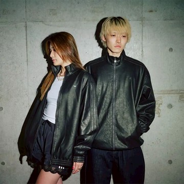 ADIDAS FIREBIRD OVERSIZE JKT 黑 袁一琦同款 三葉草 仿皮夾克 外套 女款【JW7326】