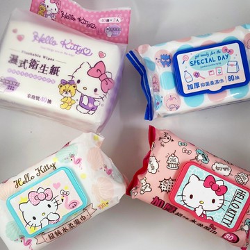 媽媽買 Kitty柔濕巾 濕式衛生紙/布丁狗 大耳狗 蛋黃哥 綠茶 薄荷 蘆薈 濕紙巾 廚房清潔濕紙巾