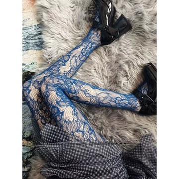 23新出口單~千禧年5色入彩色天使蕾絲超薄透明漁網連襪褲打底褲女