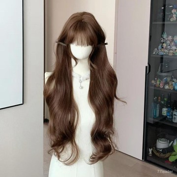 熱銷5萬件🔥 假發女70cm有鬢角長捲發大波浪齊劉海Lolita甜美洛麗塔全頭套 1QJW