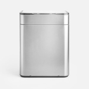 伊登感應充電式不鏽鋼垃圾桶50L 銀色