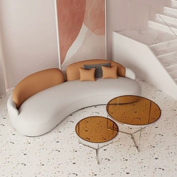 免運 附發票 工廠直銷 沙發 沙發椅 單人沙發 雙人沙發 輕奢弧形科技布服裝店現代美容院簡約辦公室休息區接待設計師沙發全館八折 特惠 工廠貨