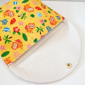 【琉球獅子】 化妝包 雜物包 收納 Shisa 沖繩 黃色