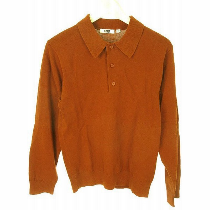 中古 ユニクロ Uniqlo U ニット ポロシャツ Xs ダークオレンジ 長袖 トップス メンズ ベクトル 古着 通販 Lineポイント最大0 5 Get Lineショッピング