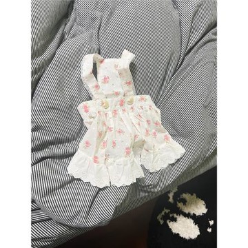 寵物狗狗貓咪春夏小碎花印花花邊小短裙連衣裙巴哥泰迪比熊柴犬