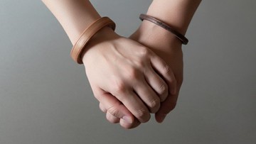 整齐简单的手镯　胡桃木　大