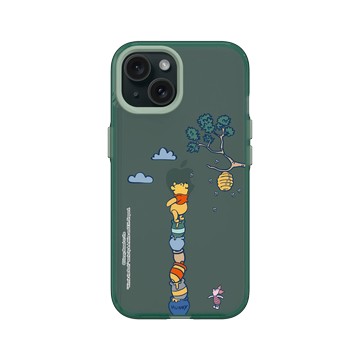 iPhone 15 Clear 憂墨綠 - 迪士尼-小熊維尼 Disney Winnie The Pooh - 維尼在爬樹