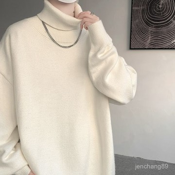 🔥男士高領毛衣 翻領套頭打底衫 青少年針織衫日係 中年男士保暖打底羊絨衫 男裝外穿毛綫上衣 可翻高領毛衣男 寬鬆慵懶風