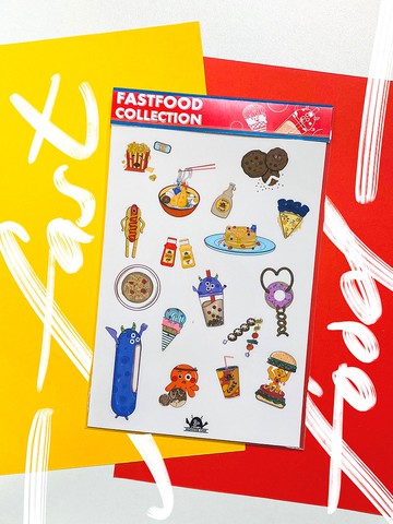 快餐套裝透明貼紙