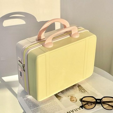 馬卡龍行李箱小型化妝箱手提便捷可愛原創學生女旅行箱14寸收納包行李箱