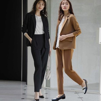 ベルーナ ２点セット まるで普段着 洗える 防シワカットソースーツ モカ Ll レディース 通販 Lineポイント最大get Lineショッピング