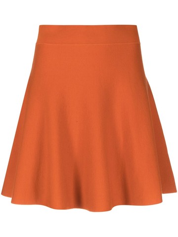 Polo Ralph Lauren - high-waisted A-line skirt - women - Wool/Nylon/Spandex/Elastane - S - Orange