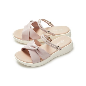 GREEN PINE輕奢小香2WAY輕量真皮厚底涼拖鞋 紫色 (00328389)