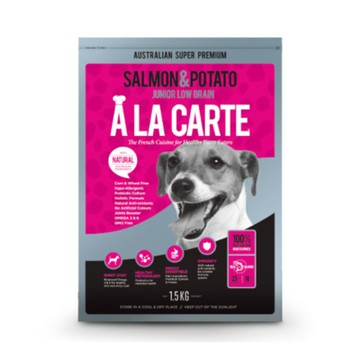 ALACARTE阿拉卡特天然糧-鮭魚低穀配方敏感肌膚犬適用 9KG (27A19451)(購買第二件贈送寵物零食x1包)