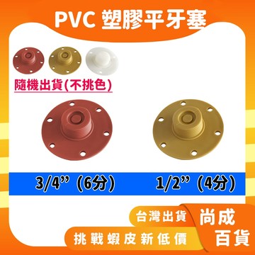 🚀蝦店隔日到貨🔥PVC 塑膠 平塞頭 塑膠牙塞 十字塞頭 4分 6分 顏色隨機 1/2" 3/4" 白色 橘色 黃色