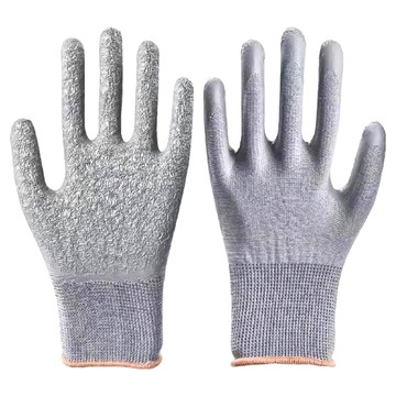 工作防滑手套 L(23cm) 灰色 34g  尼龍+磨砂乳膠  1組