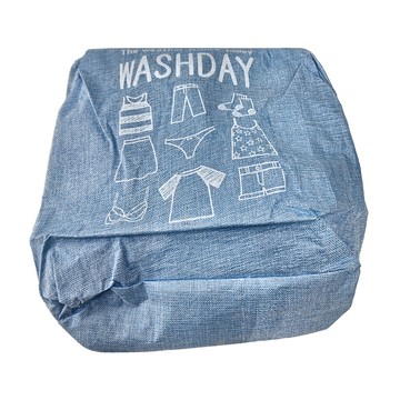 AWANA 束口袋帆布折疊衣物收納籃 75L  43 x 32 x 50cm  顏色隨機  1個