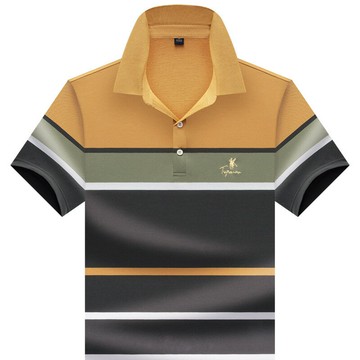 【新款熱賣】夏季翻領男式T恤中青年爸爸父親禮物短袖刺繡小馬標休閑polo衫男