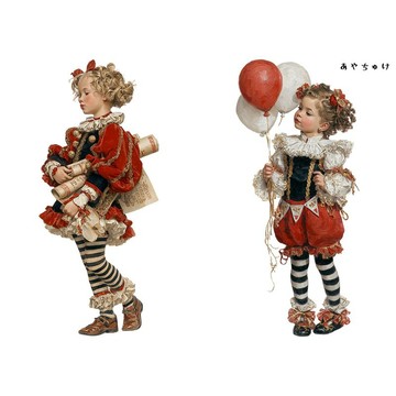 【6 月新品】08-136-0030 人物貼紙 馬戲團・復古風