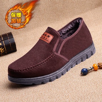 棉鞋男冬季老北京布鞋男鞋子休閑帆布鞋保暖加絨棉鞋中老年爸爸鞋