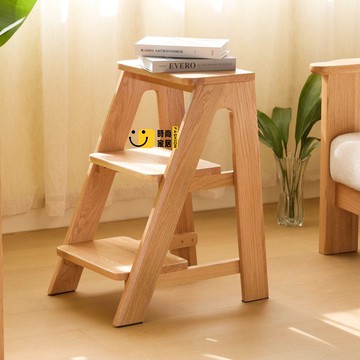 免運 腳踏凳 實木梯 增高架 腳踏增高架 北歐實木梯凳踏腳凳餐廳凳子橡木吧臺椅廚房凳加厚家用多功能餐凳