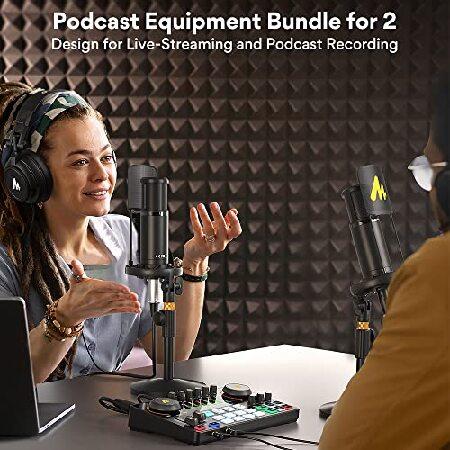 MAONO-MaonoCaster-Podcast Equipment Bundle for 2-includes All-in-one Audio Interface with Premium Mic Preamp, XLR Condenser Microphone, and 3.並行輸入