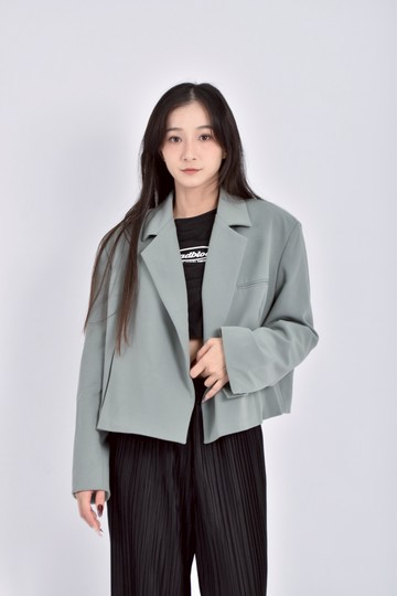 (L) verbena西裝素面綠色外套