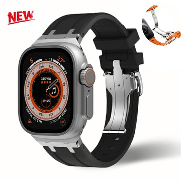 AP改裝矽膠錶帶 新款表扣 適用Apple Watch Ultra2 49mm錶帶 10代 s98se 46mm