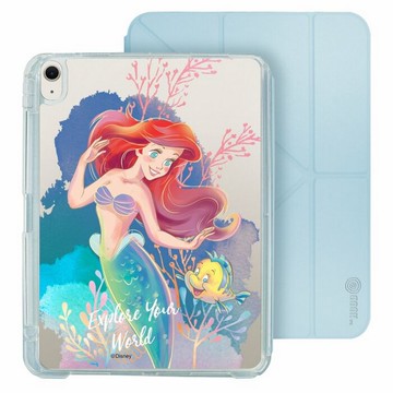 迪士尼愛麗兒公主 iPad Air 11/pro13可拆式防摔透明筆槽摺套ipad