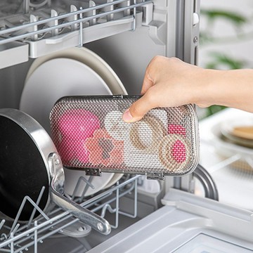 日本霜山 304不鏽鋼洗碗機專用餐具/小物清洗盒