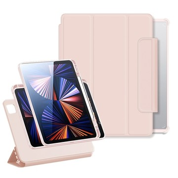 VXTRA 720度翻轉 磁吸分離 2022 iPad 10 第10代 10.9吋 全包覆立架皮套(少女粉)