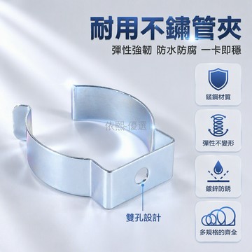 桃園出貨 彈性開口管夾 單孔雙孔規格 鎂鋼鍍鋅材質 U型固定夾 水管電線管路專用