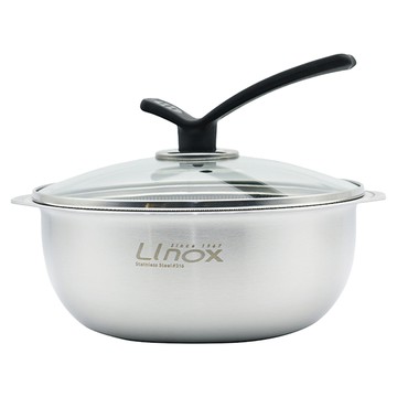 LInox 廚之坊 316七層複合金小火鍋  1個  銀色 + 黑色  20cm