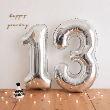 32寸 銀色生日數字氣球 銀色氣球 生日數字氣球 數字氣球 生日數字氣球 銀色生日氣球 銀色氣球 數字氣球 銀色