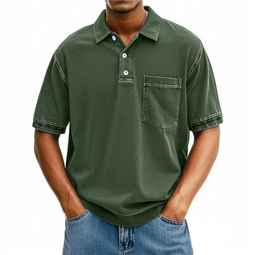 2025跨境歐美亞馬遜3D數碼印花翻領短袖套頭休閑男T恤系扣POLO衫