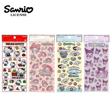 【日本正版】三麗鷗 雷射貼紙 手帳貼 裝飾貼紙 凱蒂貓 美樂蒂 大耳狗 酷洛米