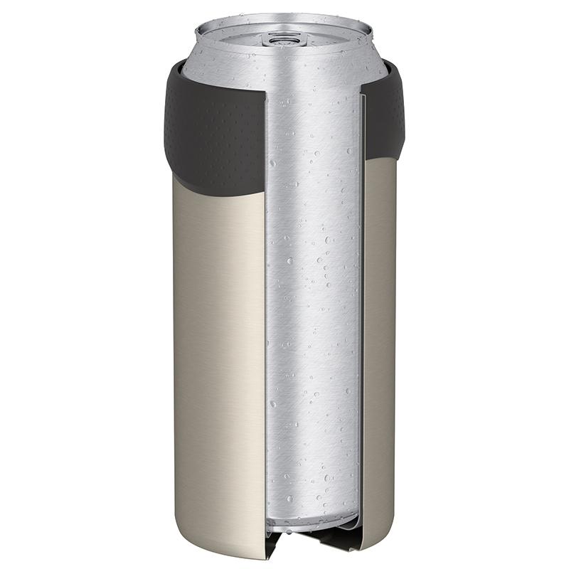 カップ サーモス 保冷缶ホルダー 500ml缶用 ステンレスマット