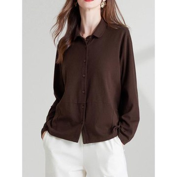 2025春秋新款高端大碼女裝胖mm寬松顯瘦時尚百搭開衫洋氣襯衫上衣