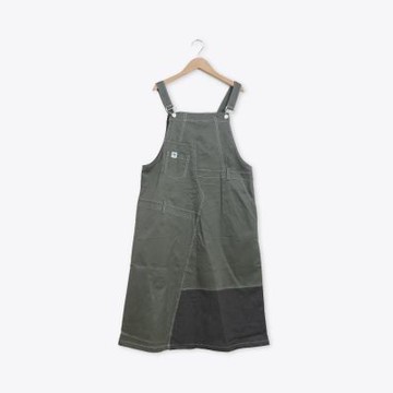 【Dailo】拼接口袋工裝吊帶洋裝(綠)