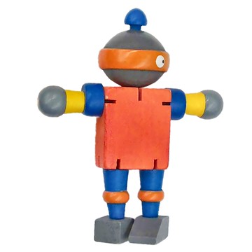 德德小品集 木製機器人  橘色  1個