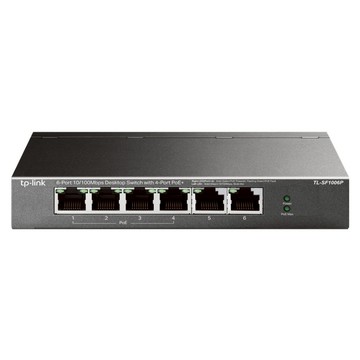 tp-link 10/100 Mbps 6埠桌上型/壁掛式無網管乙太網路金屬殼交換器  1個  TL-SF1006P