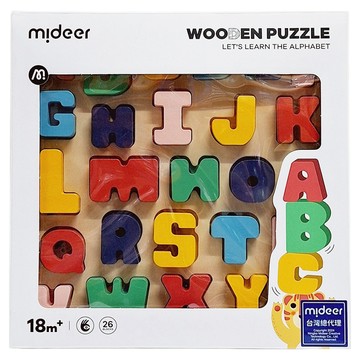 mideer 木質積木拼圖 MD-3307  字母  1盒