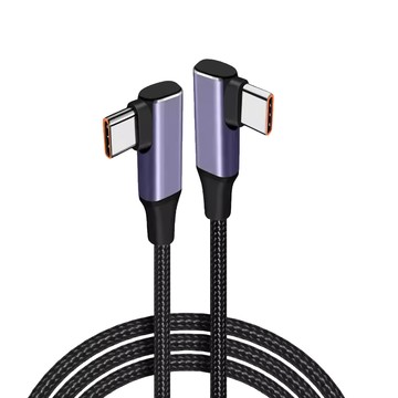 1m TYPE-C to TYPE-C 雙彎頭充電線 手遊充電線 直角充電傳輸線 編織充電線 高速傳輸快充線 1m