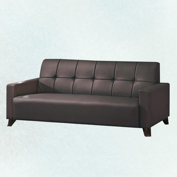 文創集 肯迪咖啡色透氣皮革三人座沙發椅-185x79x86cm免組