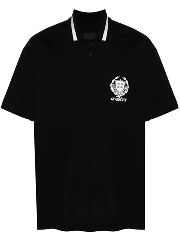 Givenchy - logo-embroidered cotton polo shirt - men - Cotton - M - Black