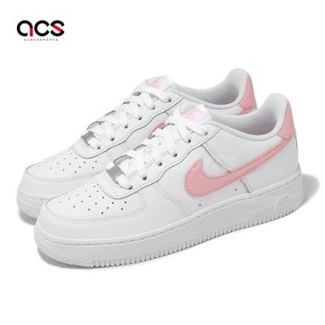 Nike 休閒鞋 Air Force 1 GS 大童 女鞋 白 粉紅 AF1 CT3839-115
