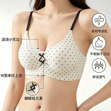 【果凍膠軟支撐內衣】抹胸小碎花內衣女 小胸聚攏 提拉 防下垂 收副乳純欲少女感文胸罩 輕薄透氣舒適內衣