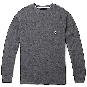 Polo Ralph Lauren 經典刺繡小馬針織棉質毛衣-深灰色