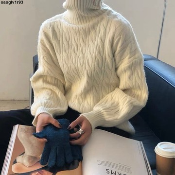 毛衣 秋冬新款高領毛衣女洋氣百搭麻花針織衫韓版慵懶風套頭爆款打底衫