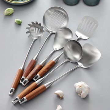 304不銹鋼鍋鏟廚具套裝家用廚房加厚防燙 炒菜鏟子湯勺漏勺煎鍋鏟